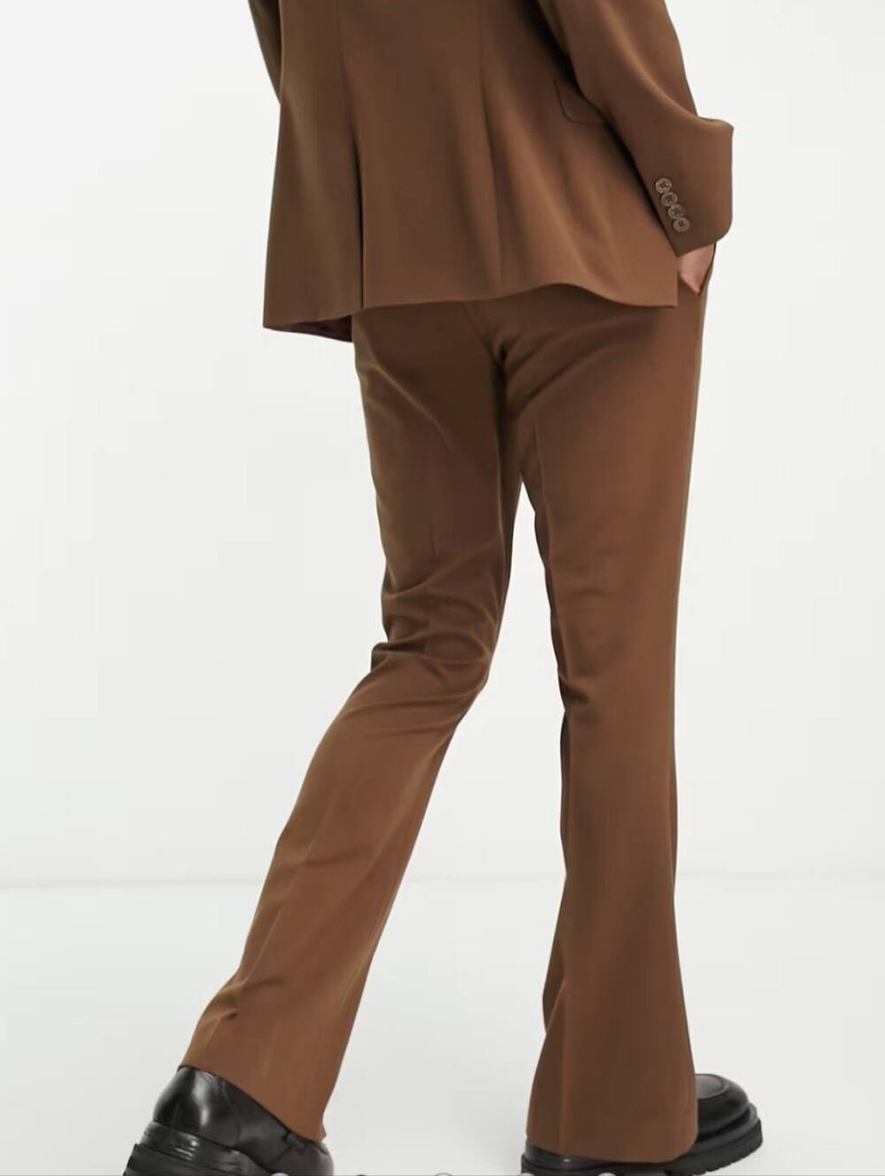 Asos Flared Trousers Pants in Warm Brown Size 28x30 - Picture 3 of 11